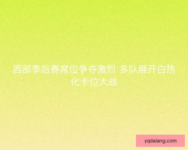 西部季后赛席位争夺激烈 多队展开白热化卡位大战